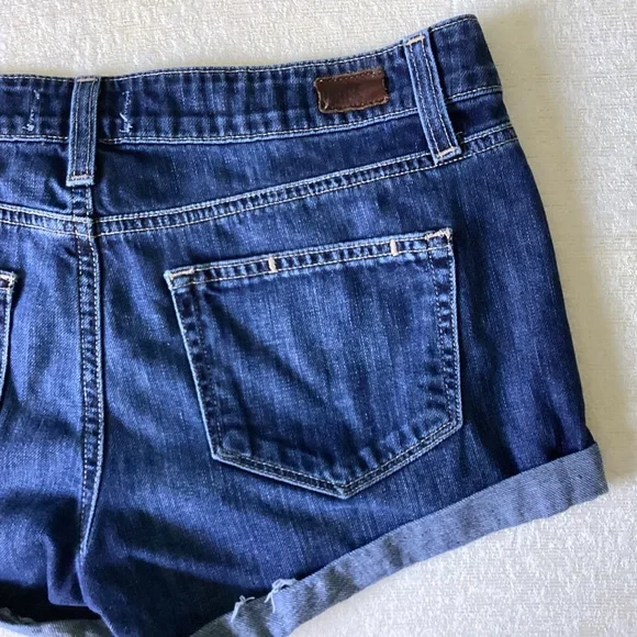 PAIGE Jimmy Jimmy Shorts Woman’s Size 25 Blue Cuffed Hem Sold Out on Revolve - Picture 8 of 13